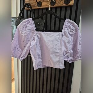H&M Purple Crop Top Lightweight and Stylish